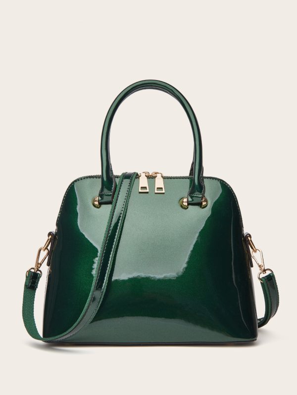 Women's Shiny Tote Shoulder Messenger Bag - Image 7