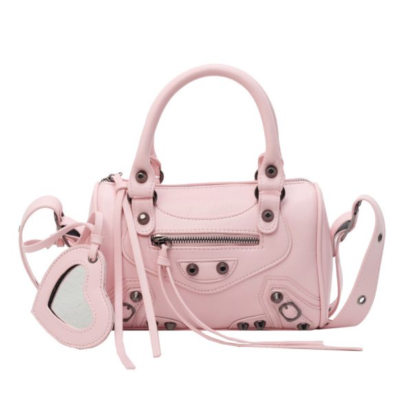 Portable Tassel Rivet Shoulder Crossbody Underarm Pillow Bag - Image 5