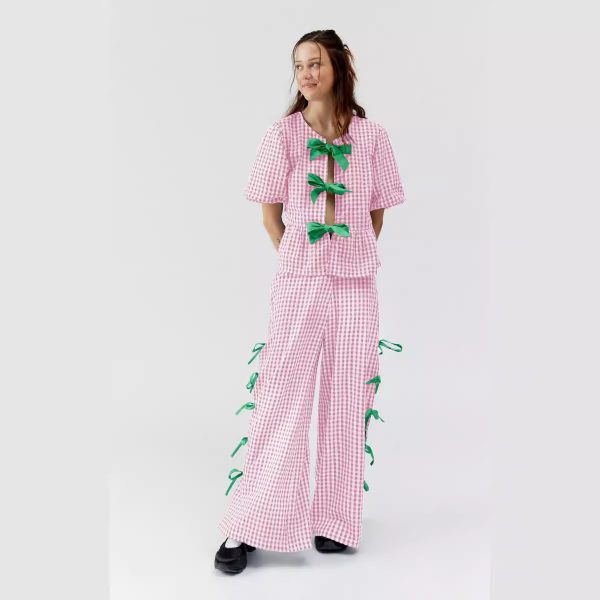 Women's Plaid Trousers Fashionable With Side-slit - Image 5