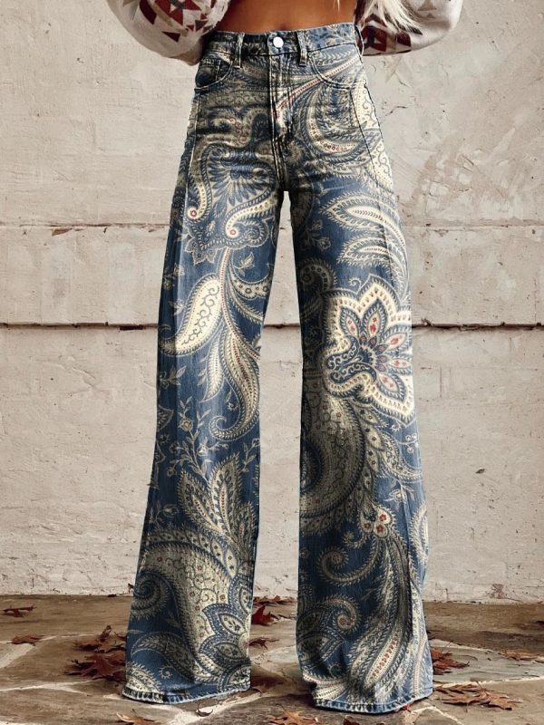 Pattern Women's Wide-legged Pants Anti-jeans 3D Digital Printing - Image 8