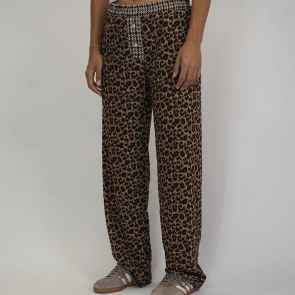 Leopard Print Commuter Elegant High Waist Loose Casual Pants - Image 3