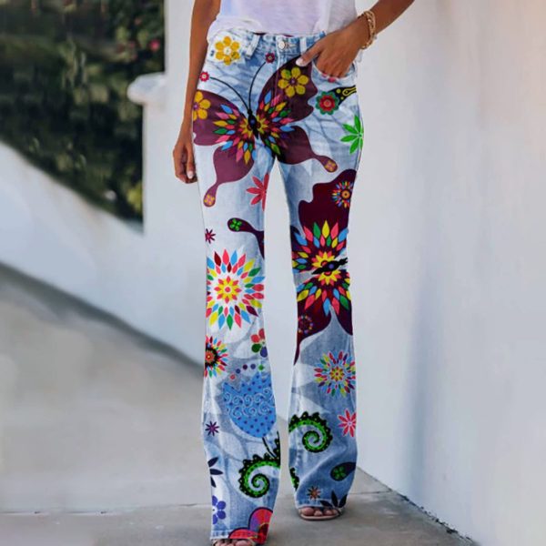 Street Hipster Women's 3D Printed Wide-leg Pants Casual Trousers - Image 4