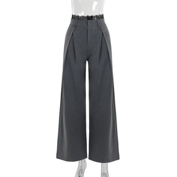 New Street Temperament Wild Lace Loose Suit Trousers - Image 6
