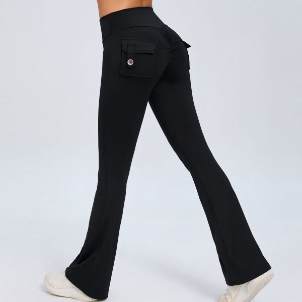 Hip Lifting Yoga Bell-bottom Pants Fitness Sports Wide Legs High Waist - Image 3
