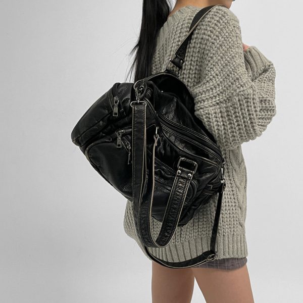 Women's Soft Leather Retro Trendy Crossbody Bag - Image 3
