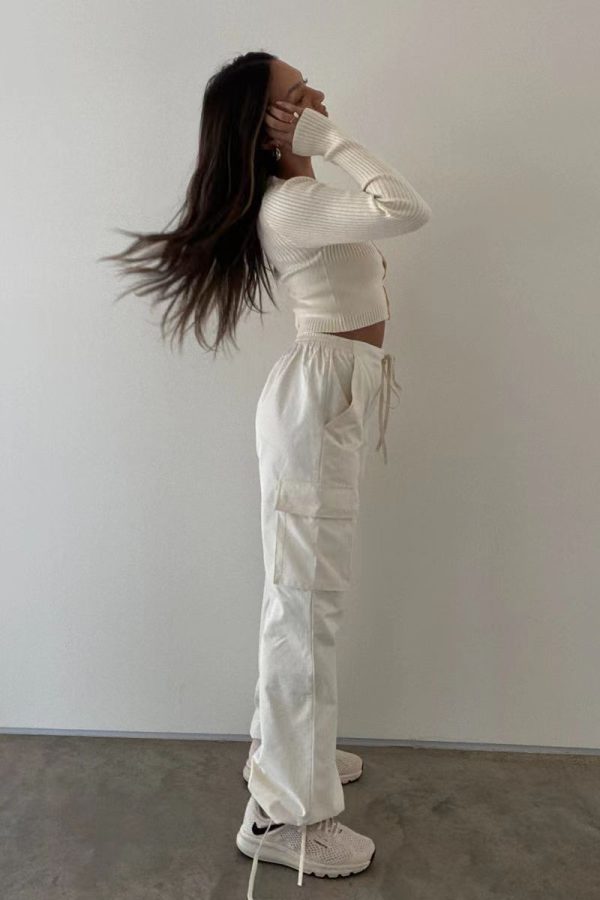 Mid-waist Three-dimensional Pocket Trousers - Image 2