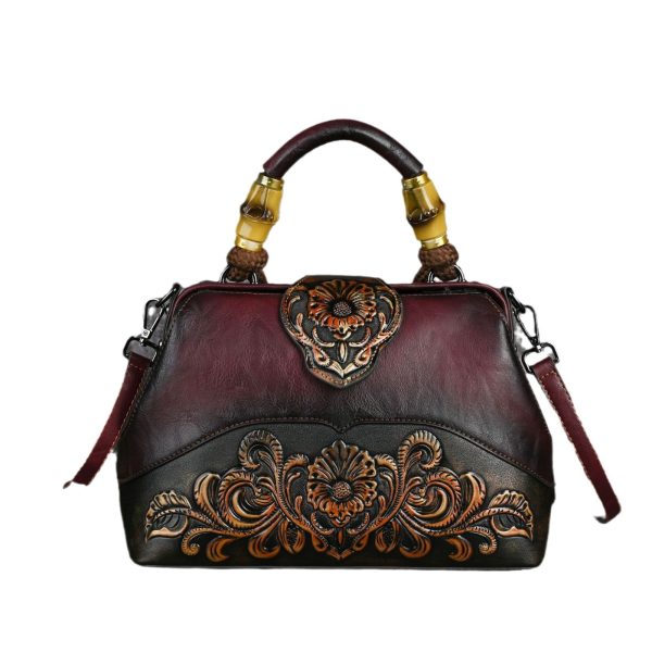 Retro Embossing Hand-rub Color Handbag Crossbody Clip Bag - Image 5