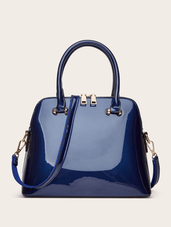 Women's Shiny Tote Shoulder Messenger Bag - Image 8