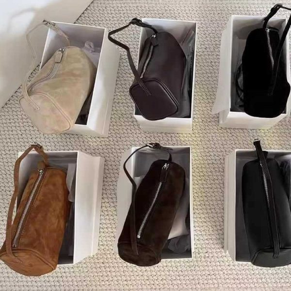 Retro 90s Suede Pencil Holder Bag Autumn And Winter High Sense - Image 2