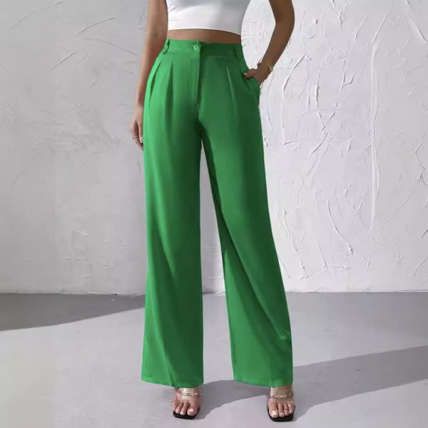Women's Fashionable Elegant Solid Color Suit Pants - Image 2