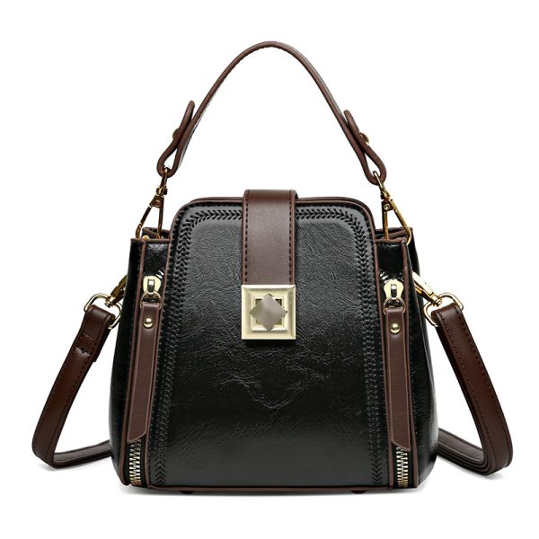 Women's Retro Easy Matching Soft Leather Textured Handbag Shoulder Crossbody - Image 8