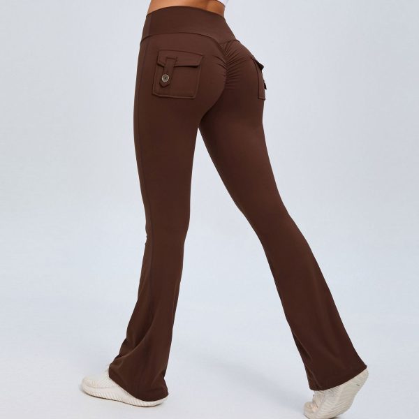 Hip Lifting Yoga Bell-bottom Pants Fitness Sports Wide Legs High Waist - Image 5