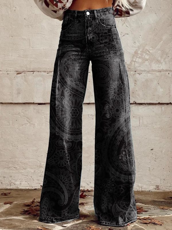 Pattern Women's Wide-legged Pants Anti-jeans 3D Digital Printing - Image 9