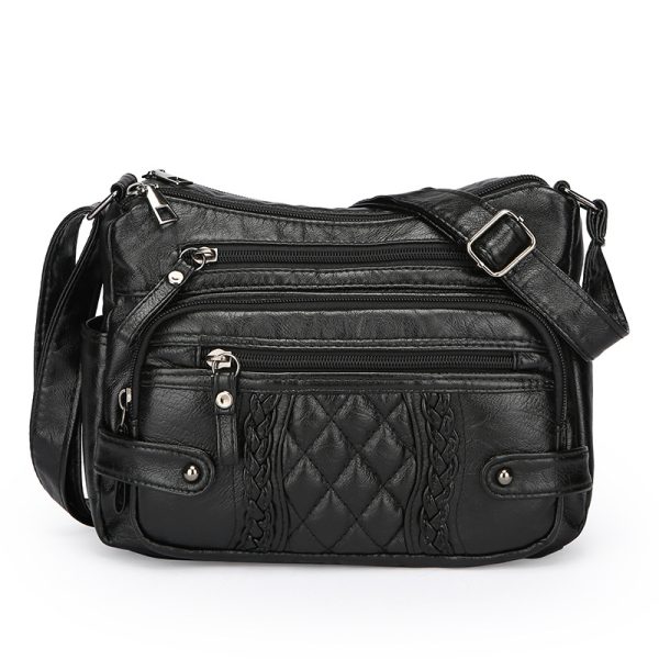 Women's Multi-pocket Soft Leather Shoulder Messenger Bag - Image 6