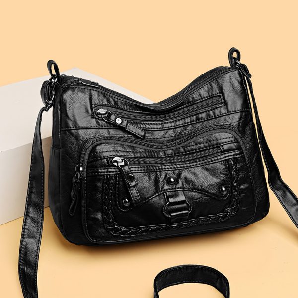 Multi-pocket Soft Leather High-grade Shoulder Bag - Image 2