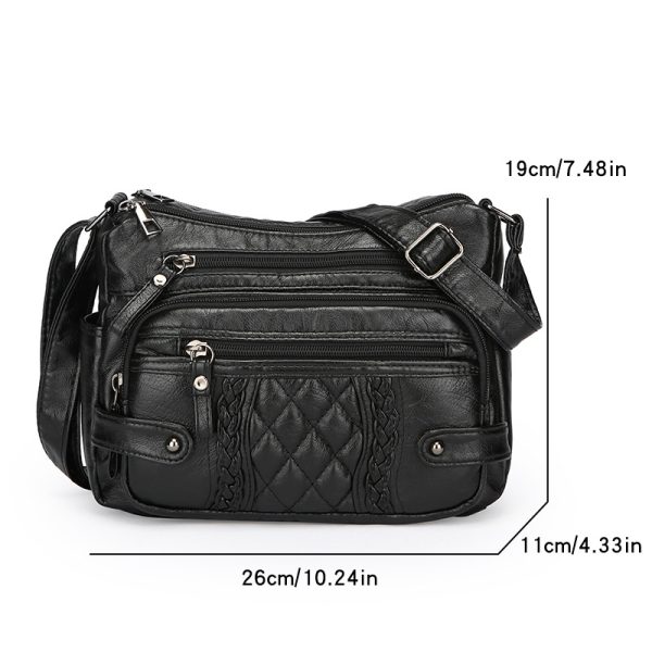 Women's Multi-pocket Soft Leather Shoulder Messenger Bag - Image 5