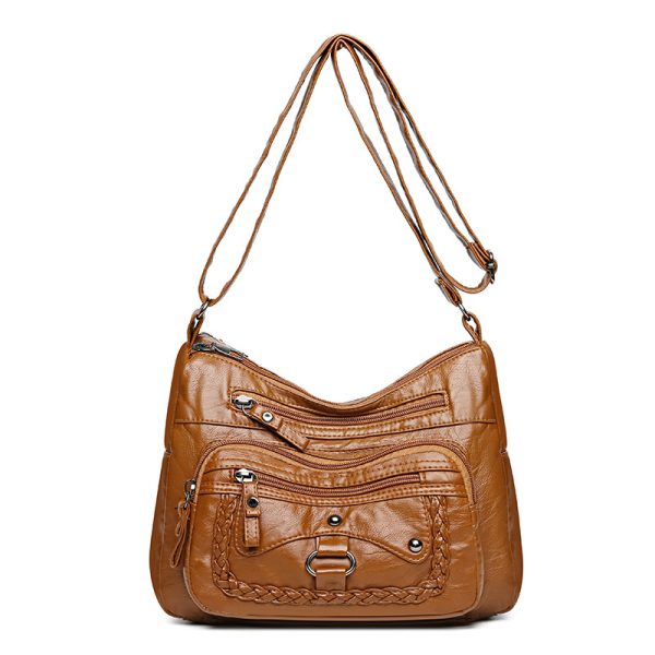 Multi-pocket Soft Leather High-grade Shoulder Bag - Image 10
