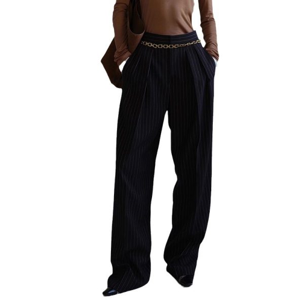 All-matching Striped Suit Pants For Women Autumn And Winter - Image 5
