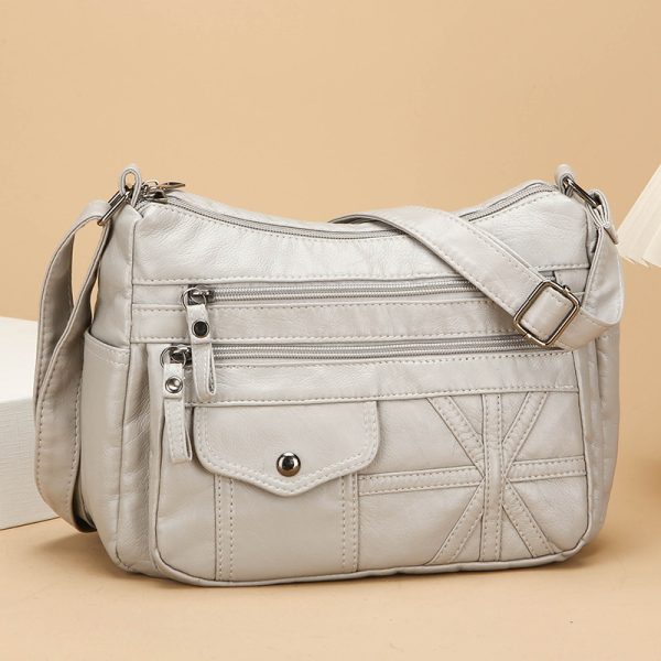 Women's Multi-compartment Large Capacity PU Soft Leather Fashion Crossbody Bag - Image 2