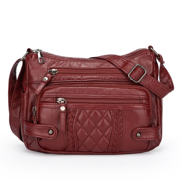 Women's Multi-pocket Soft Leather Shoulder Messenger Bag - Image 9