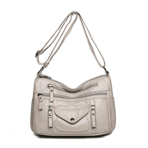 Fashion Women's Soft Leather Large Capacity Shoulder Bag - Image 5