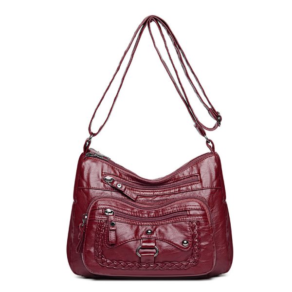 Multi-pocket Soft Leather High-grade Shoulder Bag - Image 8