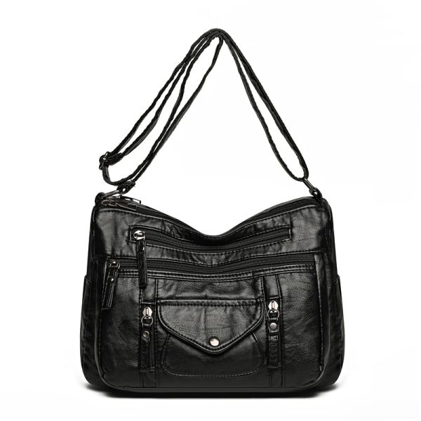 Fashion Women's Soft Leather Large Capacity Shoulder Bag - Image 6