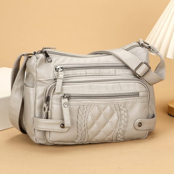 Women's Multi-pocket Soft Leather Shoulder Messenger Bag - Image 4