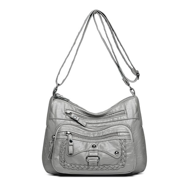 Multi-pocket Soft Leather High-grade Shoulder Bag - Image 5