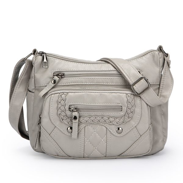 Advanced Texture Soft Leather Shoulder Messenger Bag - Image 9