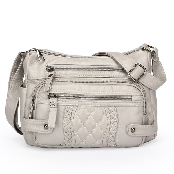 Women's Multi-pocket Soft Leather Shoulder Messenger Bag - Image 8