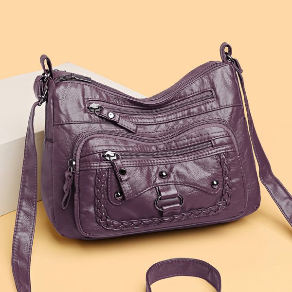 Multi-pocket Soft Leather High-grade Shoulder Bag - Image 3