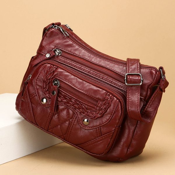 Advanced Texture Soft Leather Shoulder Messenger Bag - Image 2