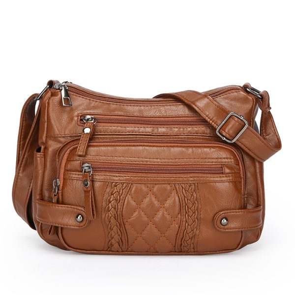 Women's Multi-pocket Soft Leather Shoulder Messenger Bag - Image 7