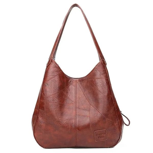 Vintage Women's Bag Leather Large Capacity Marble Grain Women's Shoulder Bag Daily Commuter Handbag Shopping - Image 7