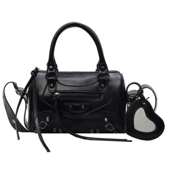 Portable Tassel Rivet Shoulder Crossbody Underarm Pillow Bag - Image 6