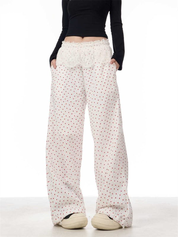 Spring American Niche Refined Handmade Lace Stitching Casual Trousers - Image 3
