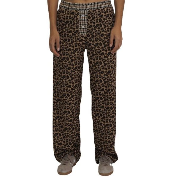 Leopard Print Commuter Elegant High Waist Loose Casual Pants - Image 5