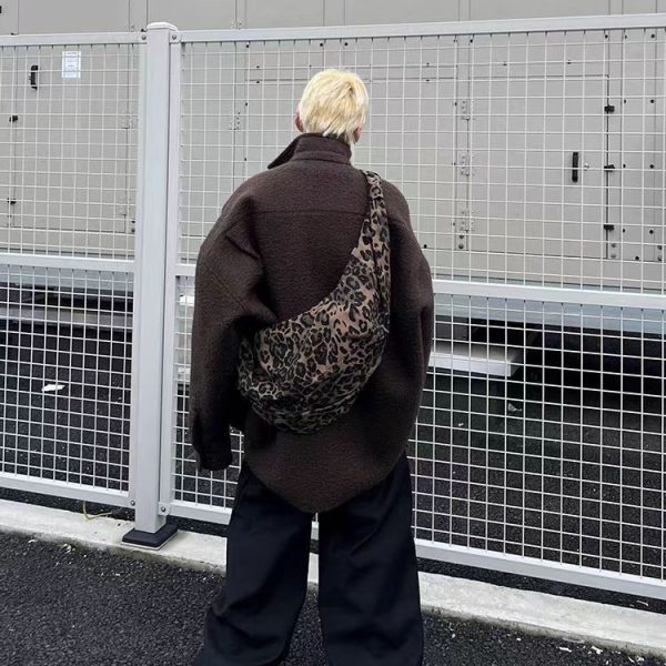 Fashion Pleated Leopard Print Crossbody Bag - Image 3