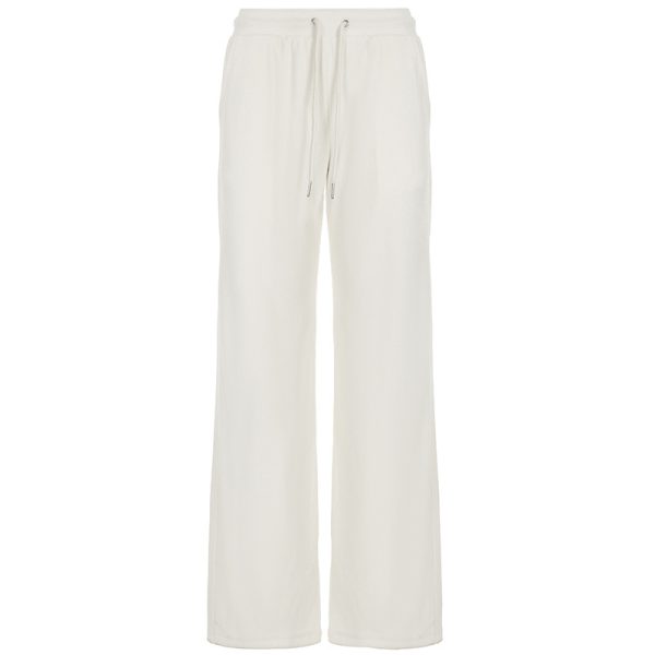 Pure Color Minimal Versatile Sports Style Low Waist Lace-up Draping Mop Straight-leg Trousers - Image 6