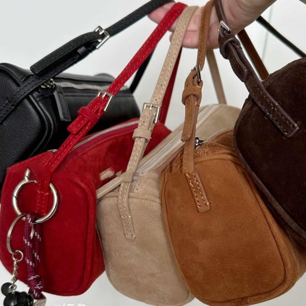 Retro 90s Suede Pencil Holder Bag Autumn And Winter High Sense - Image 3