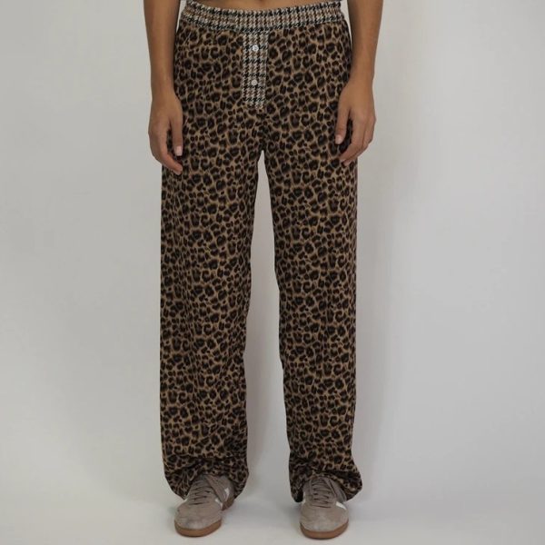 Leopard Print Commuter Elegant High Waist Loose Casual Pants - Image 6