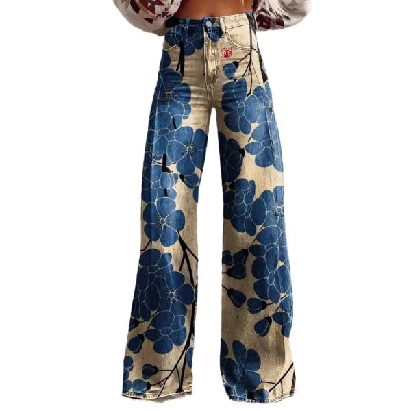 Pattern Women's Wide-legged Pants Anti-jeans 3D Digital Printing - Image 5