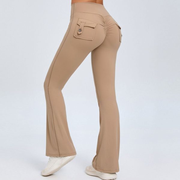 Hip Lifting Yoga Bell-bottom Pants Fitness Sports Wide Legs High Waist - Image 10