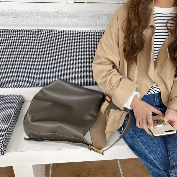 Daily Soft Collapse Minimalist Style Shoulder Bag New - Image 8