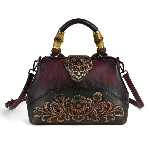 Retro Embossing Hand-rub Color Handbag Crossbody Clip Bag - Image 9