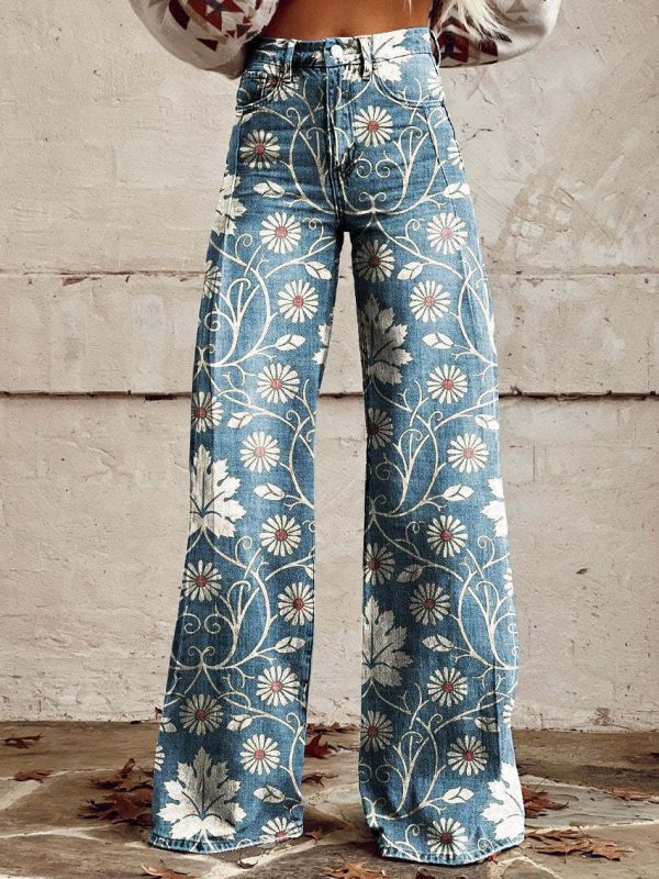 Women's Wide-leg Pants Fashion High Waist Casual Trousers 3D Printing - Image 9