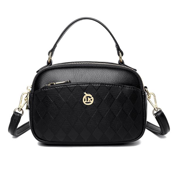 Women's Handbag Multi-layer Large Capacity Soft Leather Embossed Shoulder Messenger Bag Women's Bag Fashion - Image 6