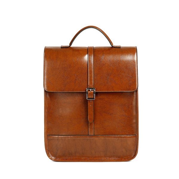 British Style Waterproof Leather Travel Backpack - Image 8