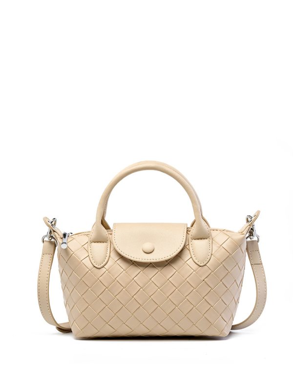 Fashion Cattlehide Leather Woven Leather Handbag - Image 6